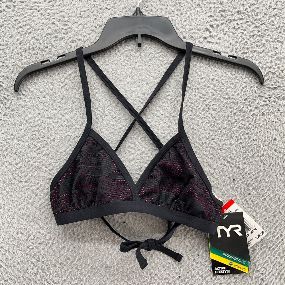 TYR Swimwear Womens Small 4/6 Black Durafast Lite 200 Active‎ Lifestyle Mesh